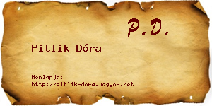 Pitlik Dóra névjegykártya